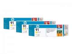 HP 91 Yellow Ink Cart 3pk